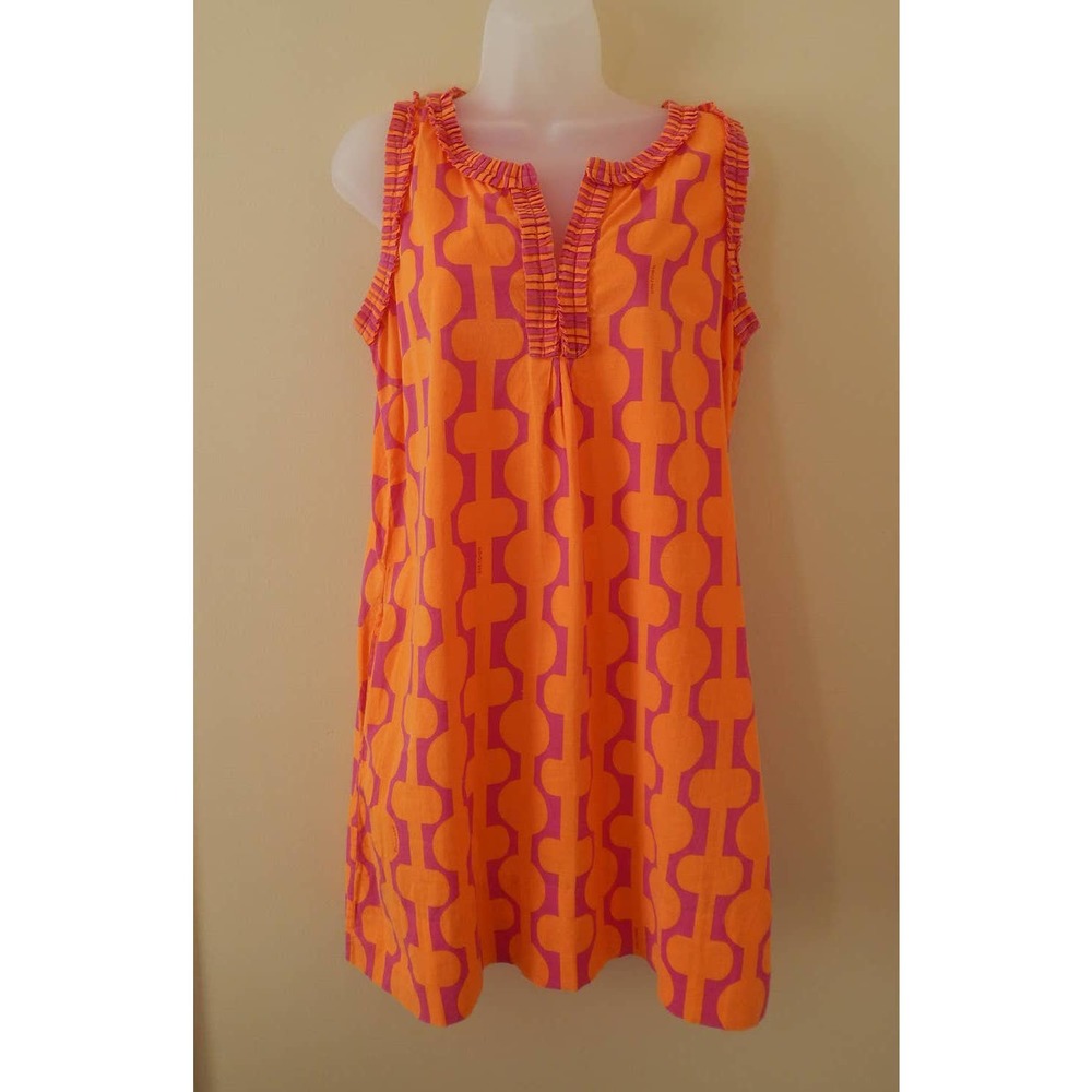 Gretchen Scott orange/pink dress sleeveless tunic Size small